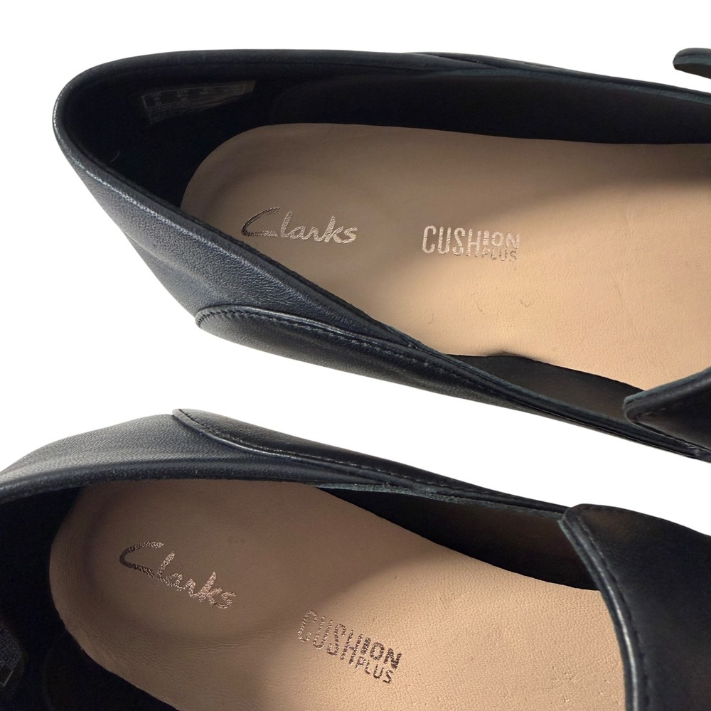 Clarks Black Leather Slip-On Loafers - Picture 3 of 8